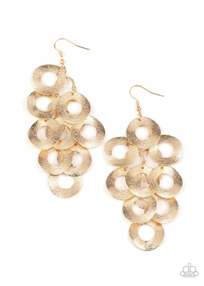 Paparazzi Accessories-Scattered Shimmer - Gold Earrings