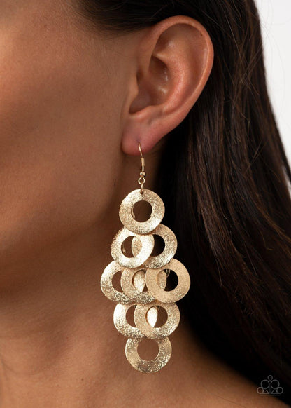 Paparazzi Accessories-Scattered Shimmer - Gold Earrings