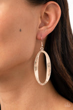Paparazzi Accessories-OVAL My Head - Rose Gold Earrings