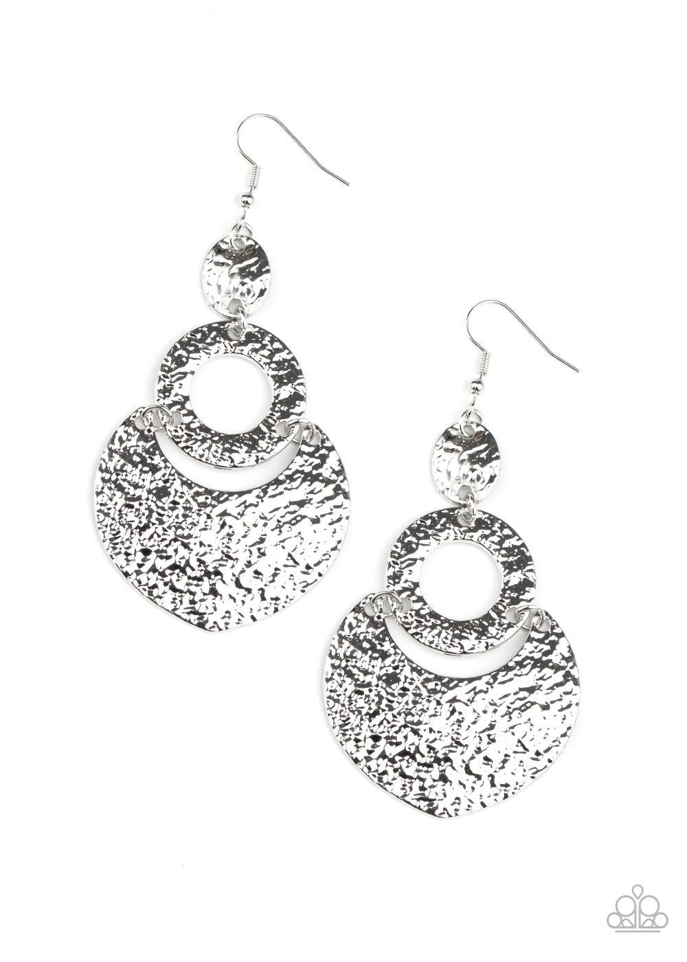 Paparazzi Accessories-Shimmer Suite - Silver Earrings
