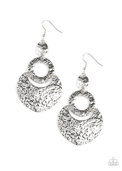 Paparazzi Accessories-Shimmer Suite - Silver Earrings