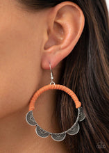 Paparazzi Accessories-Tambourine Trend - Orange Earrings