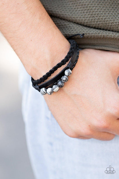 Paparazzi Accessories-Off-Road Rebel - Black Bracelet