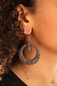 Paparazzi Accessories-Solar Orbit - Copper Earrings