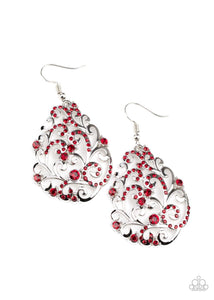 Paparazzi Accessories-Winter Garden - Red Earrings