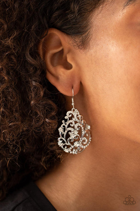 Paparazzi Accessories-Winter Garden - White Earrings