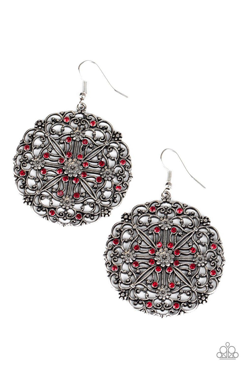 Paparazzi Accessories-Oh MANDALA! - Red Earrings