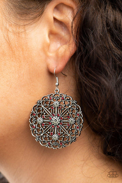 Paparazzi Accessories-Oh MANDALA! - Red Earrings