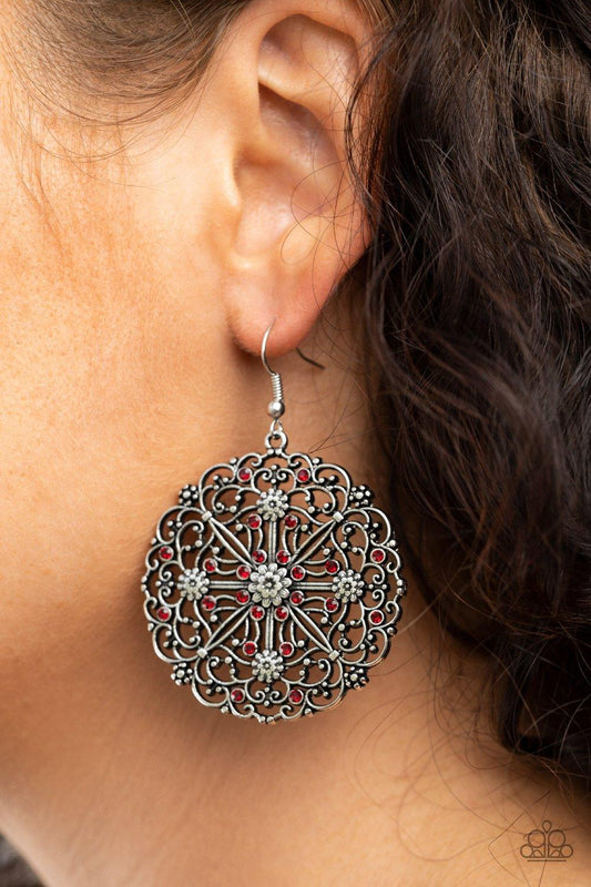 Paparazzi Accessories-Oh MANDALA! - Red Earrings