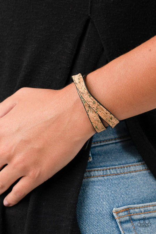  Paparazzi Accessories-Space Warp - Green Bracelet