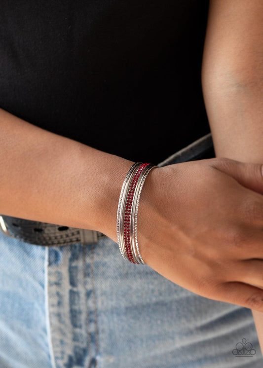 Paparazzi Accessories-Heap It On - Red Bracelets