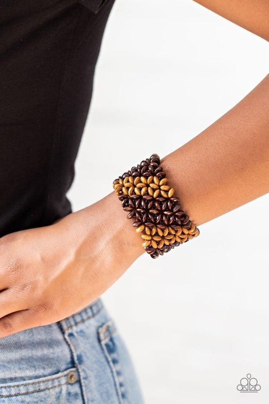 Paparazzi Accessories-Island Expression - Brown Bracelet