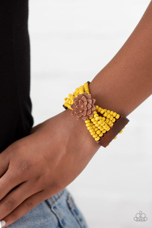 Paparazzi Accessories-Tropical Sanctuary - Yellow Bracelet