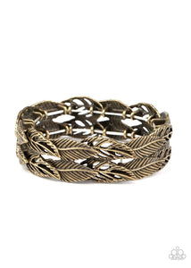 Paparazzi Accessories-Its Five o FLOCK Somewhere - Brass Bracelet