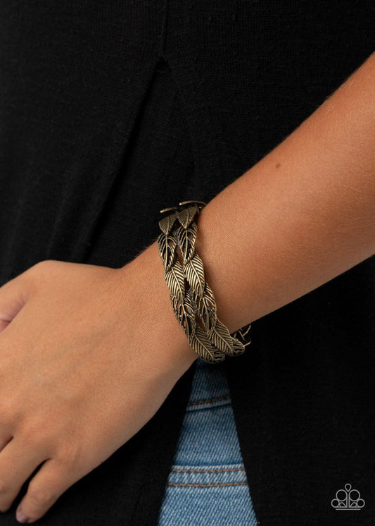 Paparazzi Accessories-Its Five o FLOCK Somewhere - Brass Bracelet