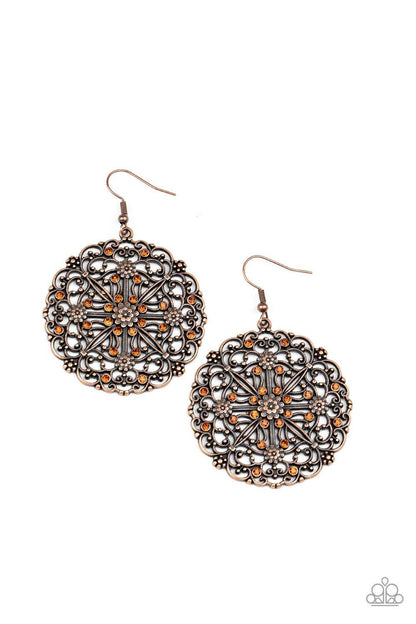 Paparazzi Accessories-Oh MANDALA! - Copper Earrings