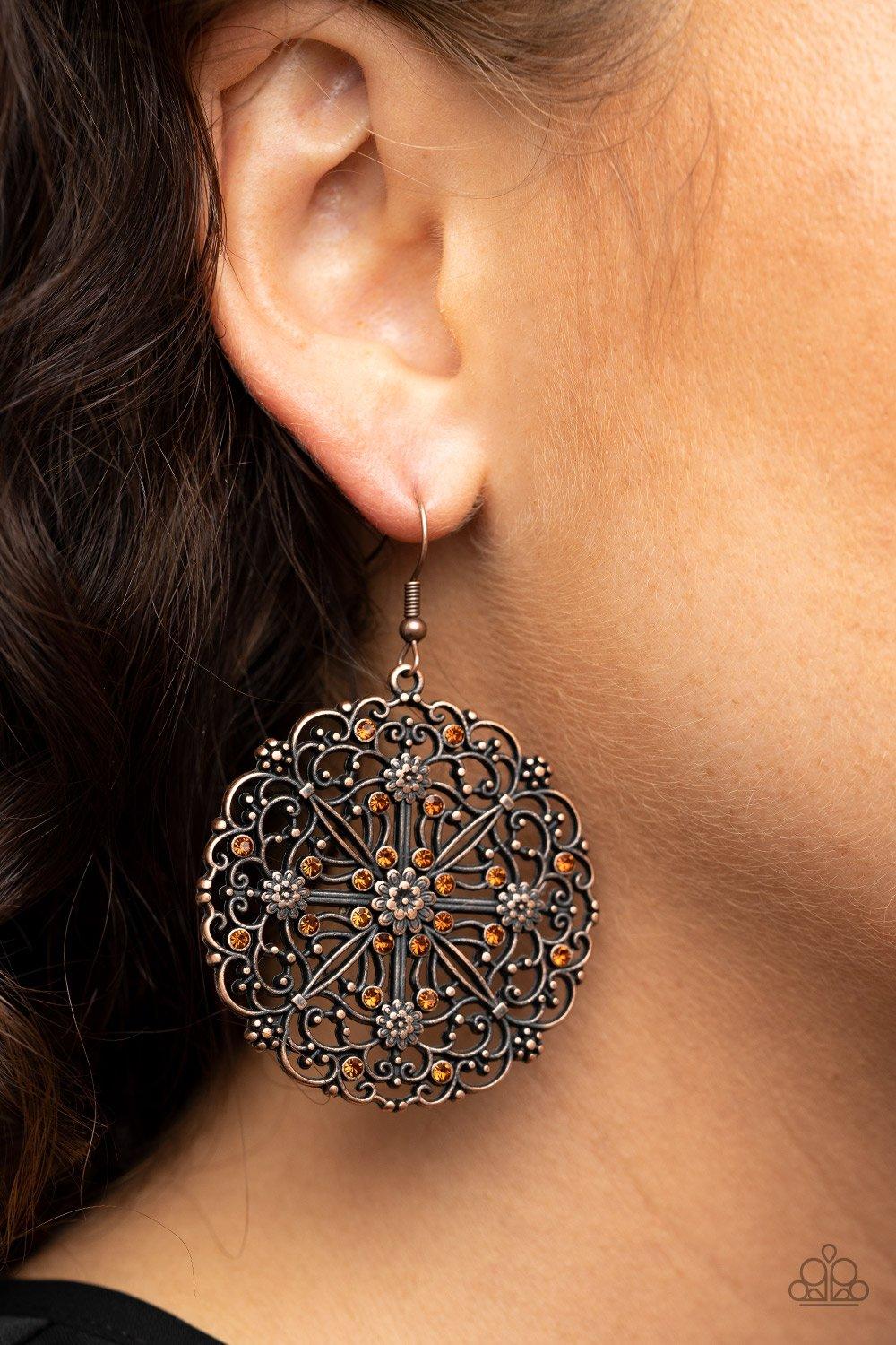 Paparazzi Accessories-Oh MANDALA! - Copper Earrings