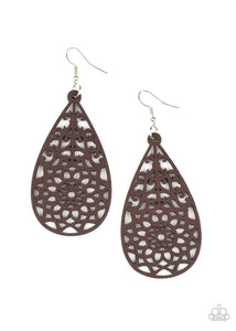Paparazzi Accessories-Seaside Sunsets - Brown Earrings