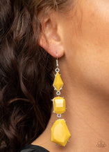 Paparazzi Accessories-Geo Getaway - Yellow Earrings
