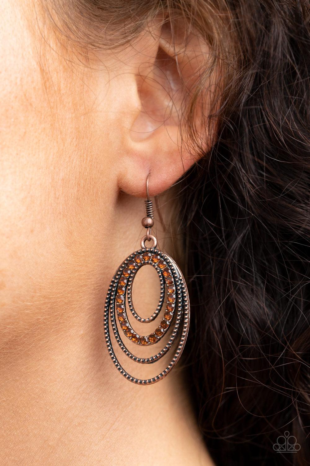 Paparazzi Accessories-Date Night Diva - Copper Earrings