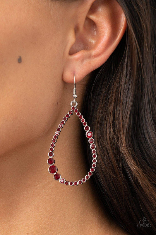 Paparazzi Accessories-Diva Dimension - Red Earrings