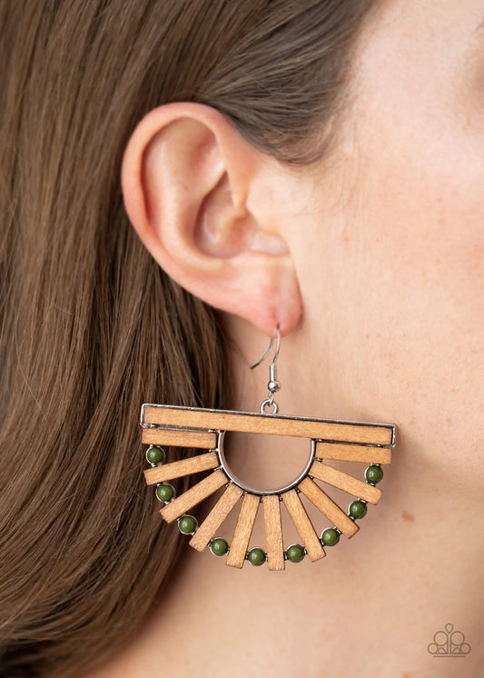 Wooden Wonderland Green Earrings - Jewelry by Bretta