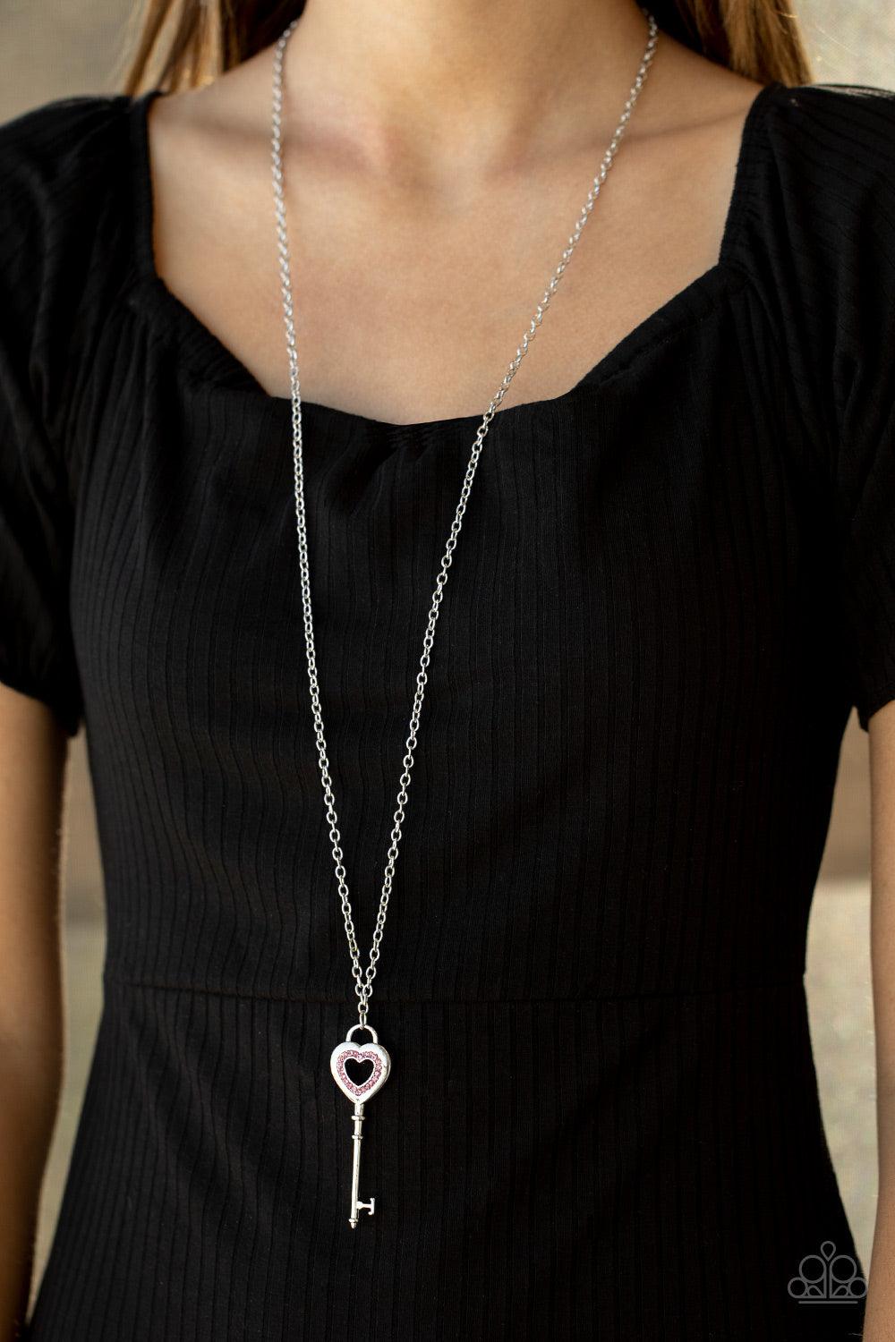 Paparazzi Accessories-Unlock Your Heart - Pink Necklace
