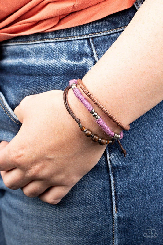 Paparazzi Accessories-Totally Tiki - Purple Bracelet