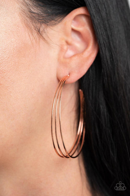 Paparazzi Accessories-Rimmed Radiance - Copper Earrings