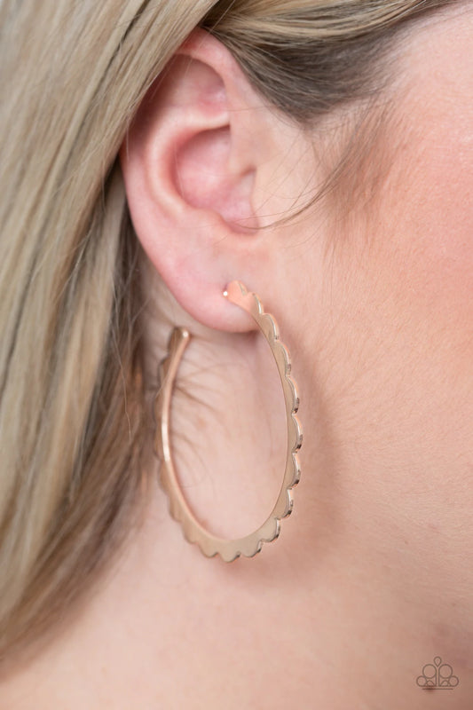 Radiant Ridges Rose Gold Earrings - Jewelry by Bretta
