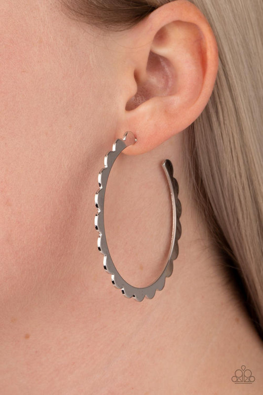 Paparazzi Accessories-Radiant Ridges - Silver Earrings