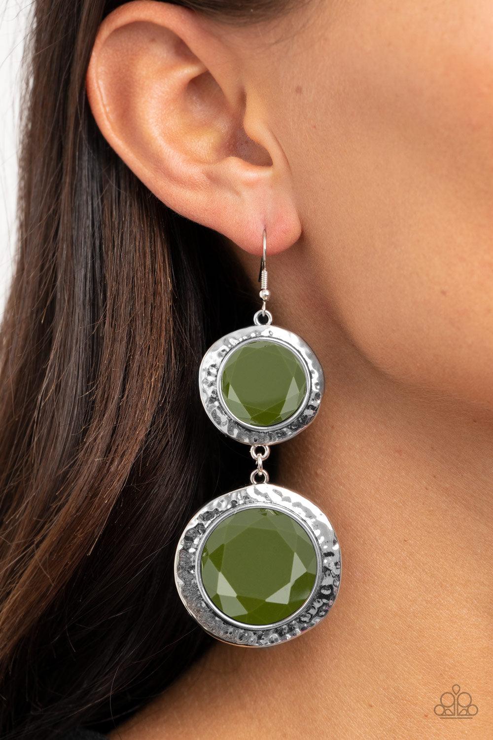 Paparazzi Accessories-Thrift Shop Stop - Green Earrings