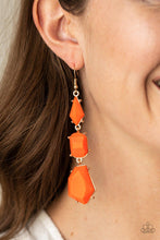 Paparazzi Accessories-Geo Getaway - Orange Earrings