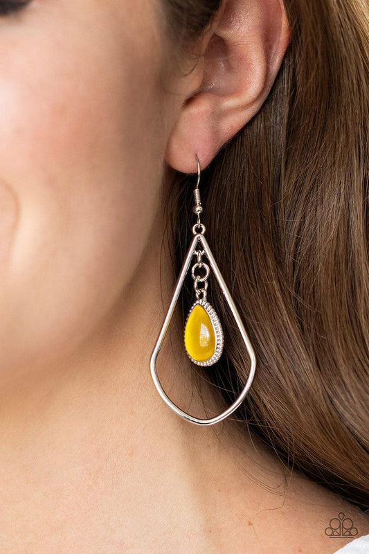 Paparazzi Accessories-Ethereal Elegance - Yellow Earrings