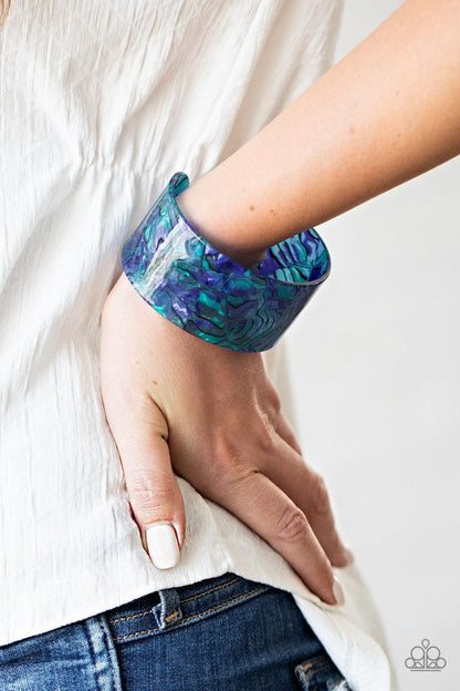 Paparazzi Accessories-Cosmic Couture - Blue Cuff Bracelet