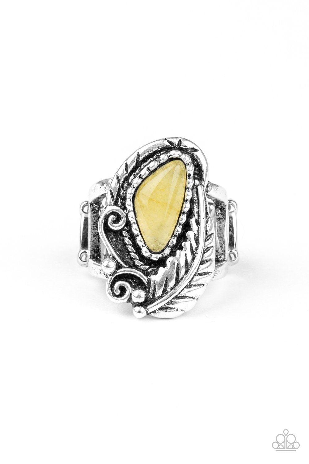 Paparazzi Accessories-Palm Princess - Yellow Ring