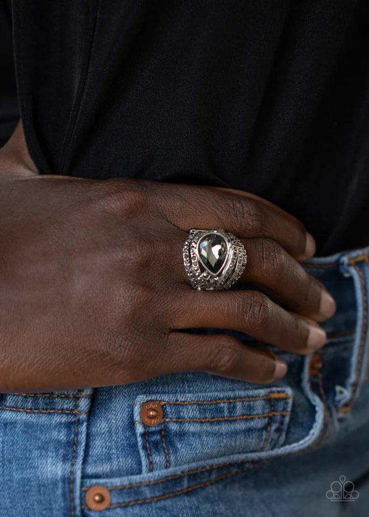 Stepping Up The Glam Silver Ring - Jewelry by Bretta