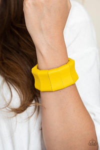 Paparazzi Accessories-Caribbean Couture - Yellow Bracelet