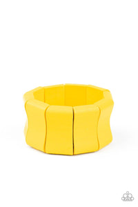 Paparazzi Accessories-Caribbean Couture - Yellow Bracelet