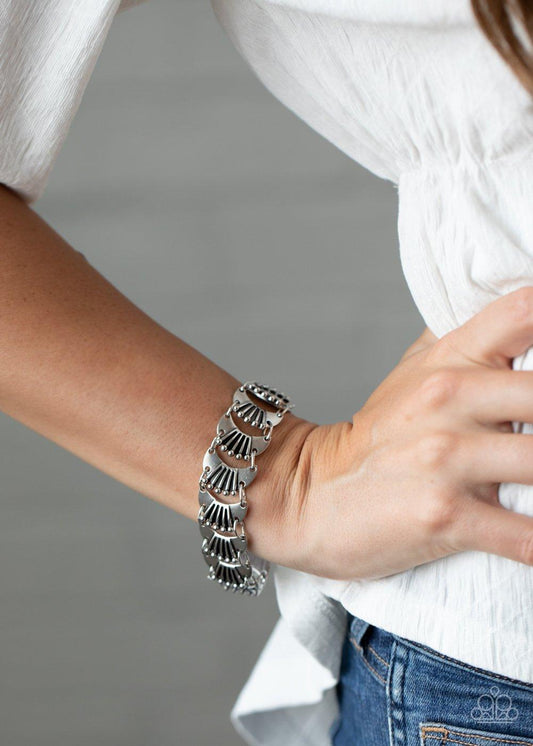 Paparazzi Accessories-Moonlit Mesa - Silver Bracelet
