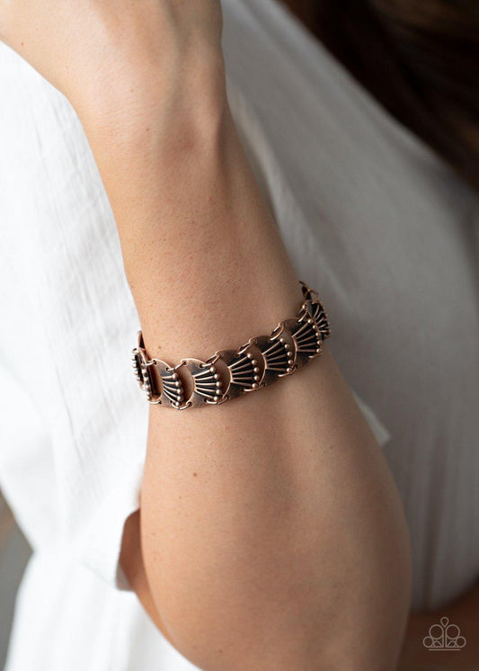 Paparazzi Accessories-Moonlit Mesa - Copper Bracelet