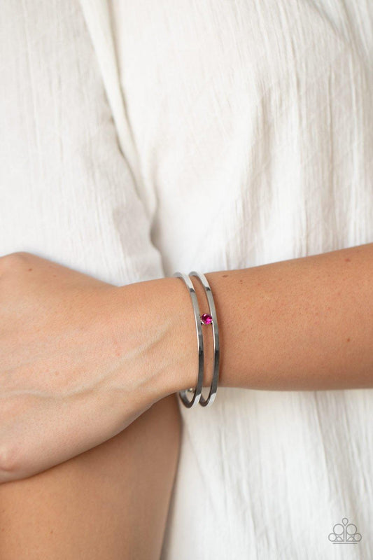 Paparazzi Accessories-Solo Artist - Pink Bracelet