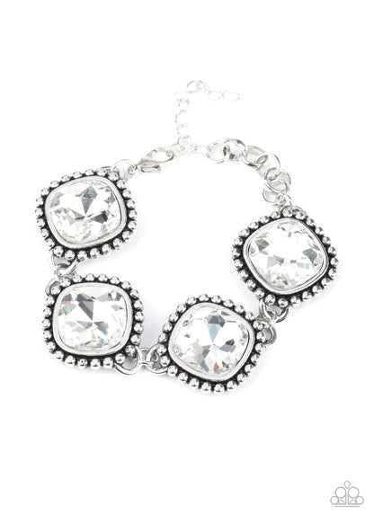 Paparazzi Accessories-Megawatt - White Bracelet