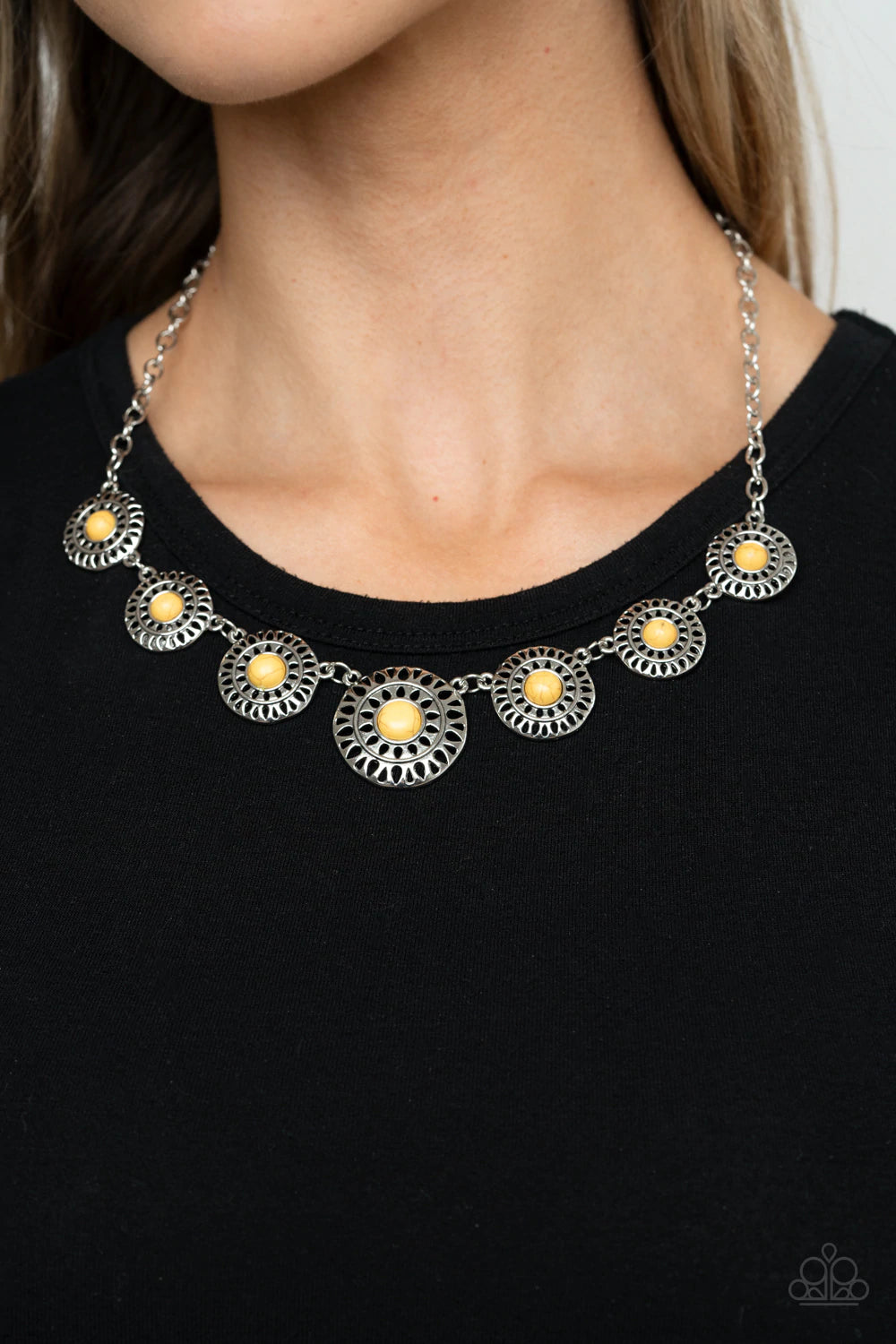 Sahara Solar Power Yellow Necklace - Jewelry by Bretta