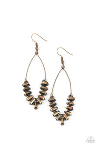 Paparazzi Accessories-Me, Myself, and ICE - Brass Earrings