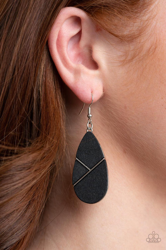 Paparazzi Accessories-Sequoia Forest - Black Earrings