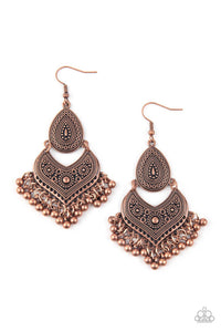 Paparazzi Accessories-Music To My Ears - Copper Earrings