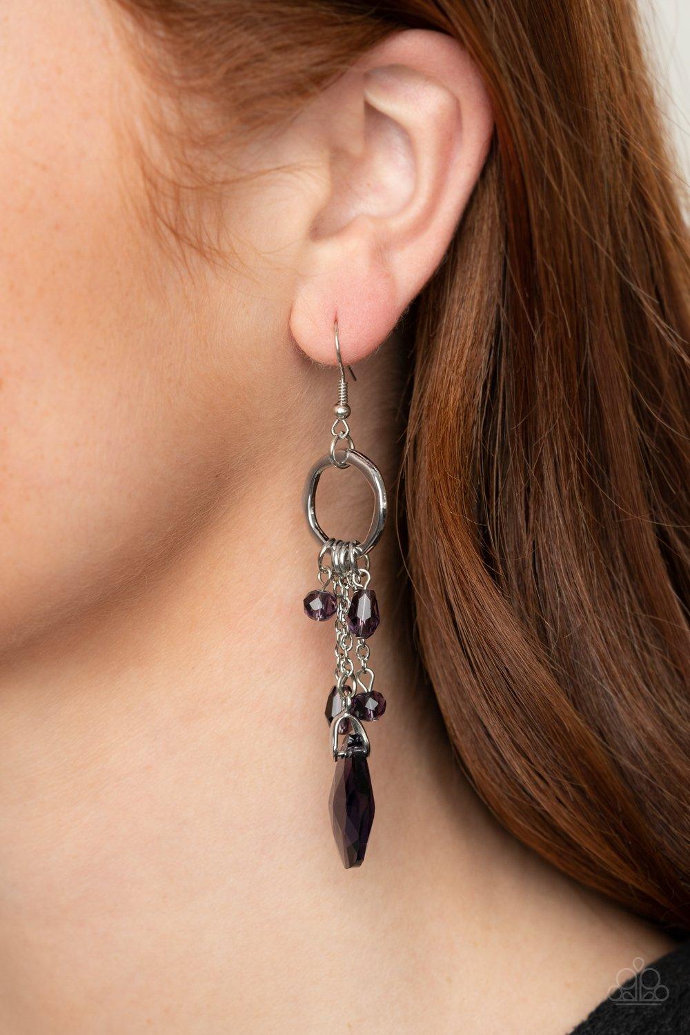 Paparazzi Accessories-Glammed Up Goddess - Purple Earrings