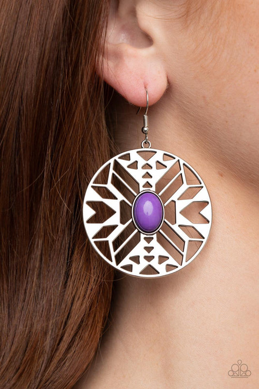 Paparazzi Accessories-Southwest Walkabout - Purple Earrings