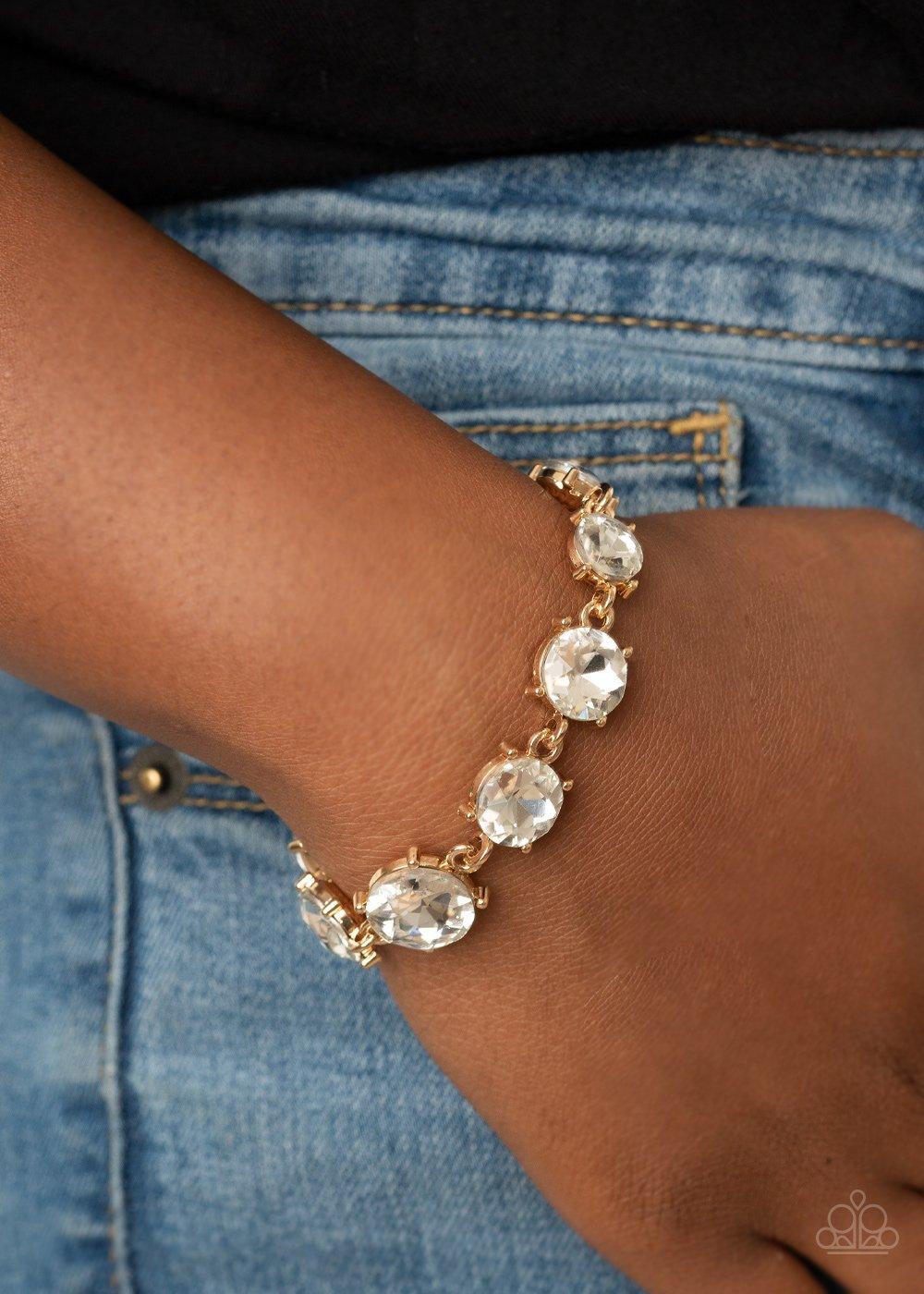 Paparazzi Accessories-Cant Believe My ICE - Gold Bracelet